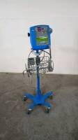 GE DINAMAP PRO 100V2 VITAL SIGNS MONITOR WITH BP CABLE ON ROLLING STAND