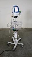 WELCH ALLYN SPOT LXI VITAL SIGNS MONITOR WITH CABLES (SPO2, BP) ON ROLLING STAND