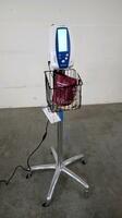 WELCH ALLYN SPOT VITAL SIGNS MONITOR WITH CABLES (SPO2, BP) ON ROLLING STAND