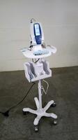 WELCH ALLYN SPOT VITAL SIGNS MONITOR WITH SPO2 CABLE ON ROLLING STAND