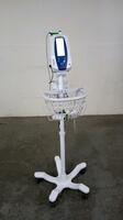 WELCH ALLYN SPOT VITAL SIGNS MONITOR WITH SPO2 CABLE ON ROLLING STAND