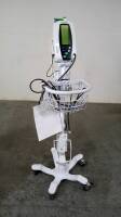 WELCH ALLYN 420 SERIES VITAL SIGNS MONITOR WITH CABLES (SPO2, BP) ON ROLLING STAND