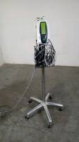 WELCH ALLYN 420 SERIES VITAL SIGNS MONITOR WITH CABLES (SPO2, BP) ON ROLLING STAND