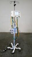 CARDINAL HEALTH AIRLIFE NCPAP SYSTEM WITH RESPIRATORY HUMIDIFIER (MR850JHU) ON ROLLING STAND