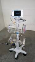 ORIDION MEDICAL MICROSTREAM CAPNOSTREAM 20P CAPNOGRAPHY MONITOR WITH CABLES (ECG, SPO2, BP) ON ROLLING STAND