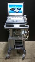 GE LOGIQ E PORTABLE ULTRASOUND MACHINE WITH 3 PROBES (3S, 4C, 12L) (SERIAL# 92603WXO) (DOM: 6/2008)