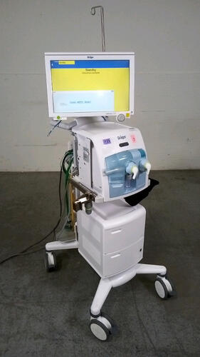 DRAGER BABYLOG VN500 VENTILATOR WITH INFINITY C500 MONITOR ON ROLLING STAND (SW 2.51)