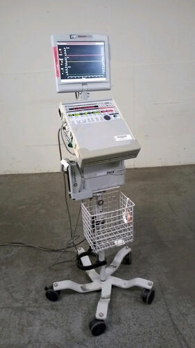 CAREFUSION LTV 1200 PORTABLE VENTILATOR WITH SPRINTPACK AND LTM MONITOR ON ROLLING STAND