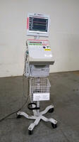 VIASYS LTV 1200 PORTABLE VENTILATOR WITH SPRINTPACK AND LTM MONITOR ON ROLLING STAND