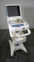 MORTARA ELI 350 EKG WITH PATIENT LEADS ON ROLLING STAND