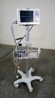 INVIVO ESCORT M PATIENT MONITOR ON ROLLING CART WITH CABLES (NIBP/NIBD, SPO2, EKG)