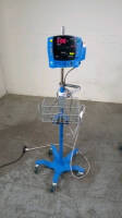 GE DINAMAP V100 CARESCAPE VITAL SIGNS MONITOR ON ROLLING STAND