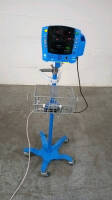 GE DINAMAP V100 CARESCAPE VITAL SIGNS MONITOR ON ROLLING STAND