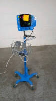 GE DINAMAP V100 CARESCAPE VITAL SIGNS MONITOR ON ROLLING STAND