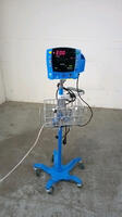 GE DINAMAP V100 CARESCAPE VITAL SIGNS MONITOR ON ROLLING STAND