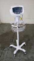 WELCH ALLYN VITAL SIGNS MONITOR WITH BP CABLE ON ROLLING STAND