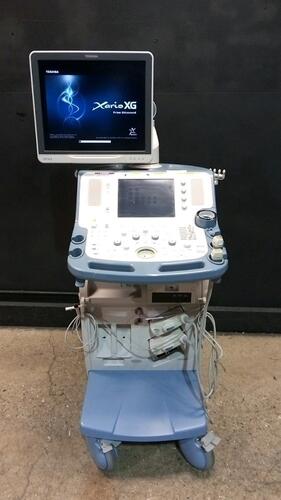 TOSHIBA XARIO XG ULTRASOUND MACHINE WITH 2 PROBES (PST-25BT, PST-30BT) (SERIAL# 99K1275036) (DOM: 7/2012)