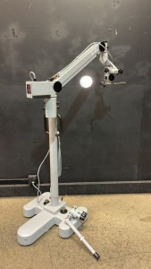 CARL ZEISS OPMI 1-FC SURGICAL MICROSCOPE TO INCLUDE SINGLE MOUNT BINOCULAR WITH EYEPIECES BOTH (10X/22B) BOTTOM LENSE (F 250) ON S21 STAND
