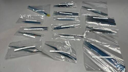 LOT OF ASSORTED CODMAN MICRO INSTRUMENTS (TITANIUM, MALIS, DEBAKEY,BAYONET, E-SERIES NEEDLEHOLDERS & FORCEPS)