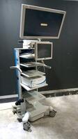 CONMED ENDOSCOPY CART WITH RADIANCE SC-WX32-A1A11 MONITOR, ELO DRS02 MONITOR, CONMED DRSHD CAPTURE SYSTEM