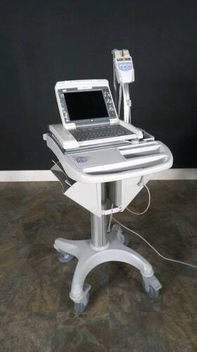 GE MAC 5500 HD ECG/EKG MACHINE WITH ACQUISITION MODULE ON CART