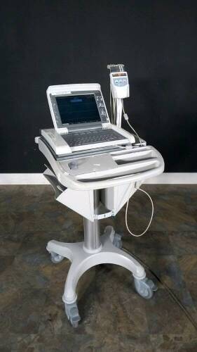 GE MAC 5500 HD ECG/EKG MACHINE WITH ACQUISITION MODULE ON CART