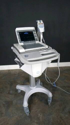 GE MAC 5500 HD ECG/EKG MACHINE WITH ACQUISITION MODULE ON CART