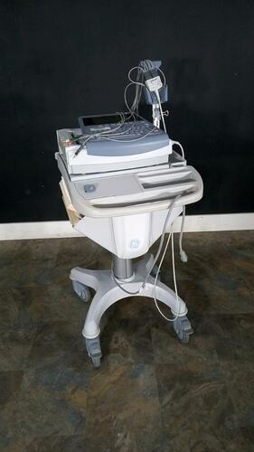 GE MAC1600 ECG/EKG MACHINE WITH LEADS ON STAND