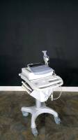 GE MAC1600 ECG/EKG MACHINE WITH LEADS ON STAND