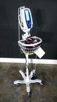 WELCH ALLYN 42MTB VITAL SIGN MONITOR ON ROLLING STAND