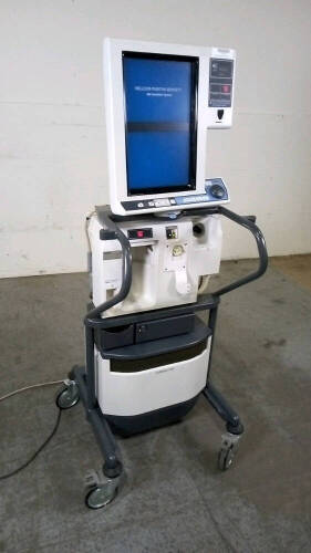 NELLCOR PURITAN BENNETT 840 VENTILATOR WITH COMPRESSOR ON ROLLING STAND (BILEVEL, TC, NEOMODE, VV+)(SN 3510052643)