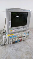 HP M1204A ANESTHESIA VIRIDIA 26C PATIENT MONITOR WITH MODULE RACK AND MODULES (ECG/RESP, ECG, SPO2/PLETH, NBP, RECORDER)