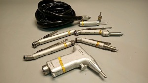 ZIMMER HALL MICRO 100 POWER INSTRUMENT SET TO INCLUDE: 5053-09 DRILL, 5053-11 SAGITTAL SAW, 5053-10 RECIPROCATING SAW, 5053-12 OSCILLATING SAW, 5053-13 WIREDRIVER 100 HANDPIECES & ATTACHMENTS