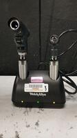 WELCH ALLYN OTO/OPTHALMOSCOPE WITH 71140 CHARGER WITH HEADS