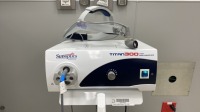 SUNOPTICS SURGICAL S300T TITAN 300 HIGH PERFORMANCE LIGHT SOURCE W/ HEADLIGHT, FIBEROPTIC CABLES ON ROLLING STAND