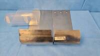 LOT OF QTY (6) METAL, QTY (3) PLASTIC SLED ARM HOLDERS