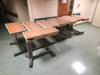 HILL-ROM PM JR LOT OF QTY (8) OVERBED TABLES