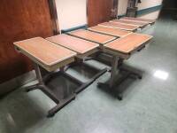 HILL-ROM PM JR LOT OF QTY (8) OVERBED TABLES