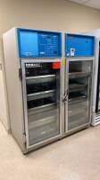 JEWETT BBR37 PORTABLE DOUBLE-DOOR BLOOD BANK REFRIGERATOR W/ T100-1 SURVEILLANCE MODULE