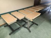 HILL-ROM PM JR LOT OF QTY (10) OVERBED TABLES