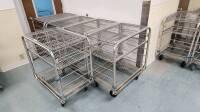 LOT OF QTY (5) STAINLESS STEEL WIRERACK CARTS, 2-SHELF