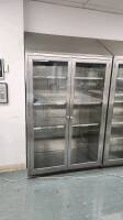 DOUBLE GLASS DOOR STAINLESS STEEL CABINET