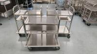 LOT OF QTY (3) STAINLESS STEEL CARTS, 2-SHELF