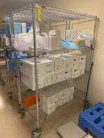 CART AND CONTENTS TO INCLUDE: ASSORTED REACTION TUBES AND PIPETTES