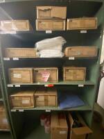 SHELVING UNIT TO INCLUDE: SCRUB SHIRTS AND PANTS AND GERMICIDAL WIPES