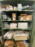 SHELVING UNIT TO INCLUDE: IODINE SOLUTION, PREP PVP SOLUTION, INCISION DRAPES, MAGNETIC INCISION DRAPES