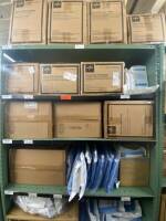 SHELVING UNIT TO INCLUDE: MEDLINE TABLE COVERS, LIMB T-DRAPES, HAND DRAPES, CRANIOTOMY DRAPES