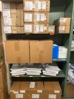 SHELVING UNIT TO INCLUDE: MEDTRONIC WASH KITS, NORDSON APPLICATORS, COEUR 125ML ANGIOGRAPHIC SYRINGES