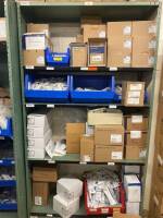 SHELVING UNIT TO INCLUDE: ASSORTED SYRINGES AND BLOOD DRAWING SUPPLIES