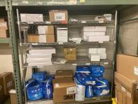 SHELVING UNIT TO INCLUDE: ADULT DISPOSABLE UNDERWEAR, 3M ATTEST STEAM PLUS CHALLENGE PACKS